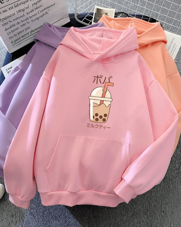 UrbanOutfits Women Oversized Hoodie Baby pink / Cotton-Fleece / S Milk Tea - Women Oversized Hoodie