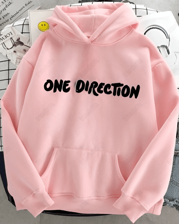 UrbanOutfits Women Oversized Hoodie Baby pink / Cotton-Fleece / S One Direction - Women Oversized Hoodie