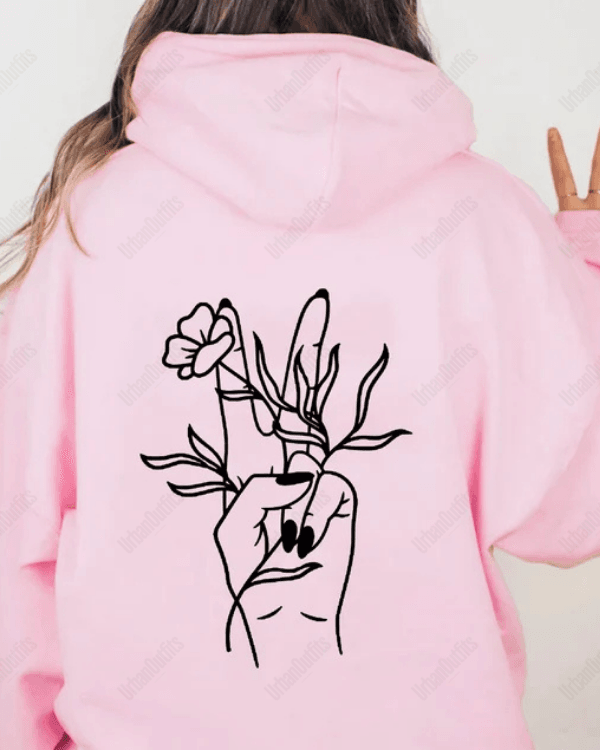 UrbanOutfits Women Oversized Hoodie Baby pink / Cotton-Fleece / S Peace - Women Oversized Hoodie