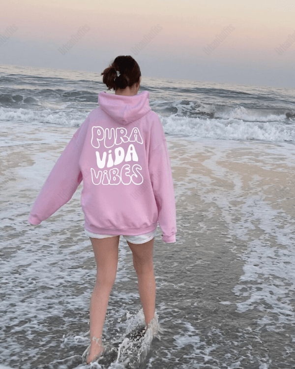 UrbanOutfits Women Oversized Hoodie Baby pink / Cotton-Fleece / S Pura vida vibes - Women Oversized Hoodie