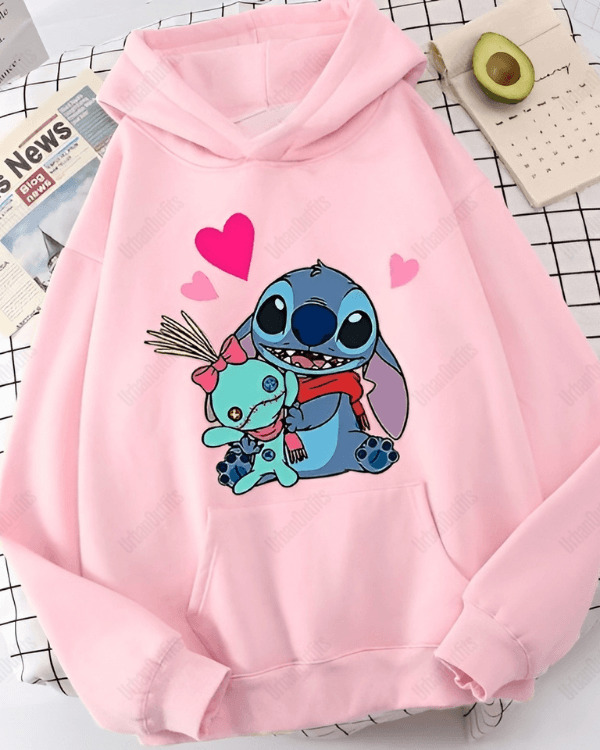 UrbanOutfits Women Oversized Hoodie Baby pink / Cotton-Fleece / S Stitch - Women Oversized Hoodie