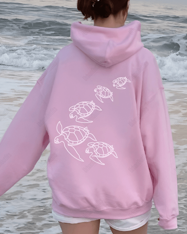 UrbanOutfits Women Oversized Hoodie Baby pink / Cotton-Fleece / S Turtle Surf - Women Oversized Hoodie