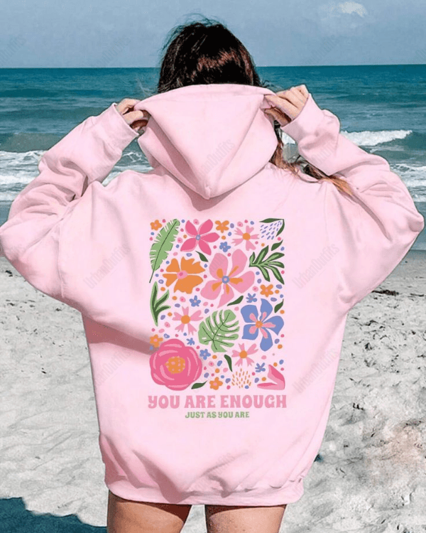 UrbanOutfits Women Oversized Hoodie Baby pink / Cotton-Fleece / S You are Enough - Women Oversized Hoodie