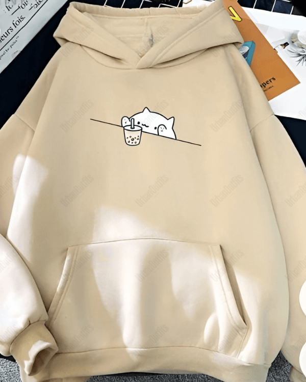 UrbanOutfits Women Oversized Hoodie Beige / Cotton-Fleece / S Cute - Women Oversized Hoodie