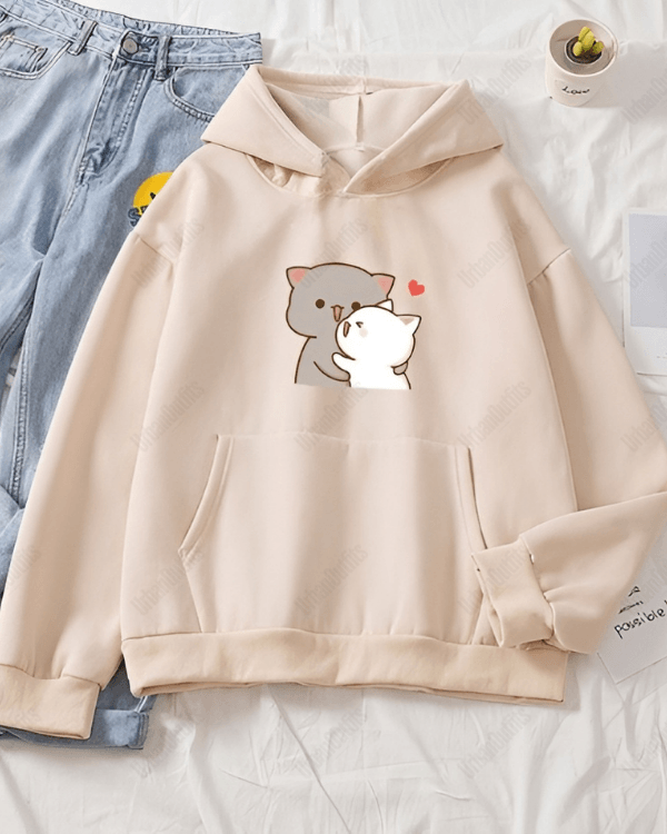 UrbanOutfits Women Oversized Hoodie Beige / Cotton-Fleece / S Cutie- Women Oversized Hoodie