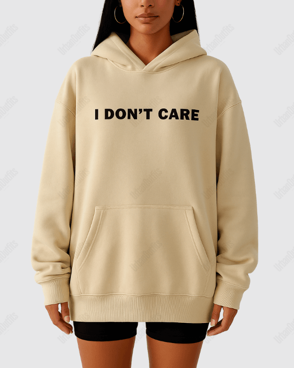 UrbanOutfits Women Oversized Hoodie Beige / Cotton-Fleece / S I Don't Care - Women Oversized Hoodie