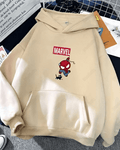 UrbanOutfits Women Oversized Hoodie Beige / Cotton-Fleece / S SpiderM - Women Oversized Hoodie