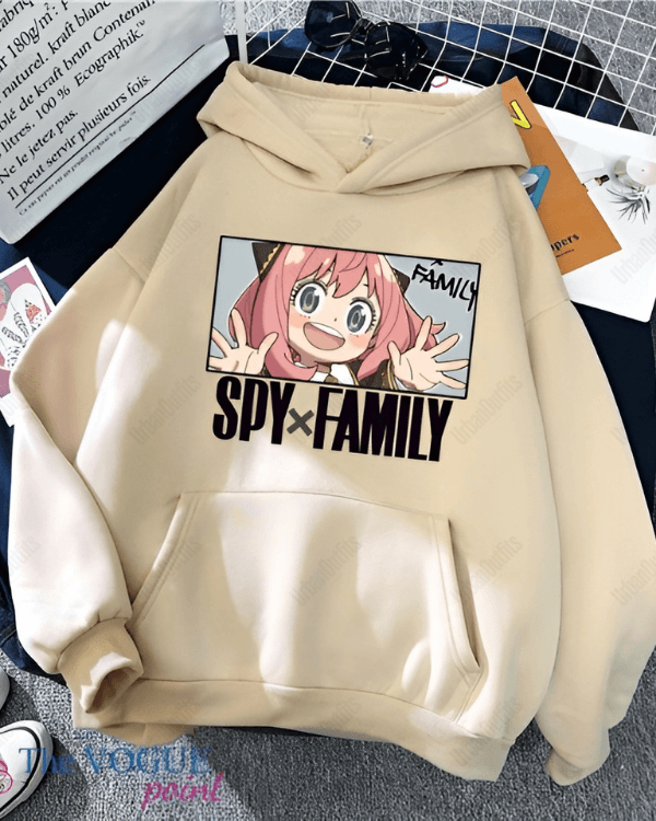 UrbanOutfits Women Oversized Hoodie Beige / Cotton-Fleece / S SpyFamilyyy - Women Oversized Hoodie