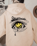 UrbanOutfits Women Oversized Hoodie Beige / Cotton-Fleece / S Stay Optimistic - Women Oversized Hoodie
