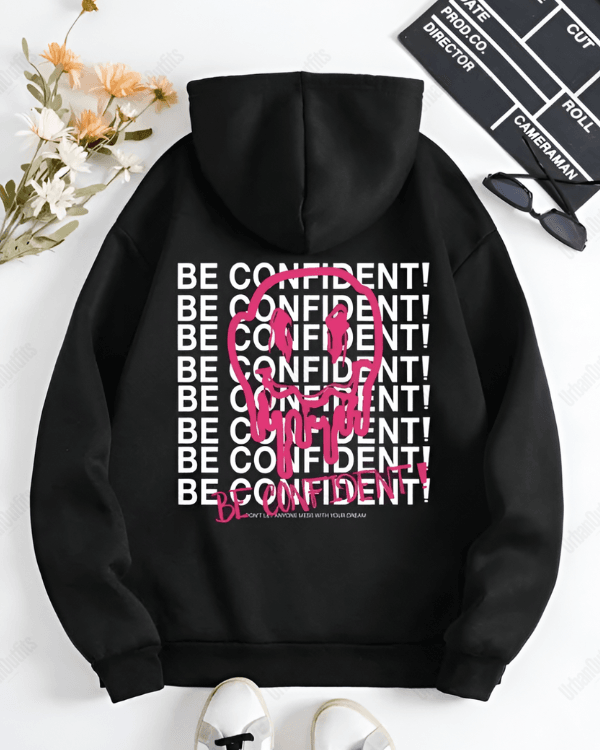 UrbanOutfits Women Oversized Hoodie Black / Cotton-Fleece / S BE CONFIDENT ! - Women Oversized Hoodie