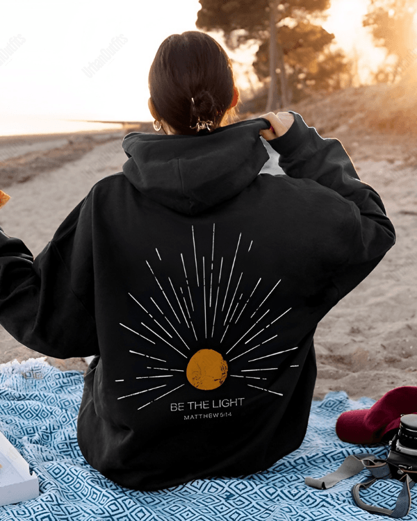 UrbanOutfits Women Oversized Hoodie Black / Cotton-Fleece / S Be The Light- Women Oversized Hoodie