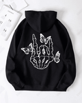 UrbanOutfits Women Oversized Hoodie Black / Cotton-Fleece / S Butterflies - Women Oversized Hoodie [ Unisex ]