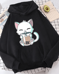 UrbanOutfits Women Oversized Hoodie Black / Cotton-Fleece / S Cute Girl - Women Oversized Hoodie