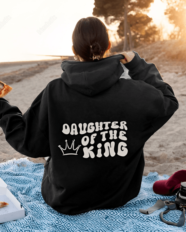 UrbanOutfits Women Oversized Hoodie Black / Cotton-Fleece / S Daughter of the king - Women Oversized Hoodie