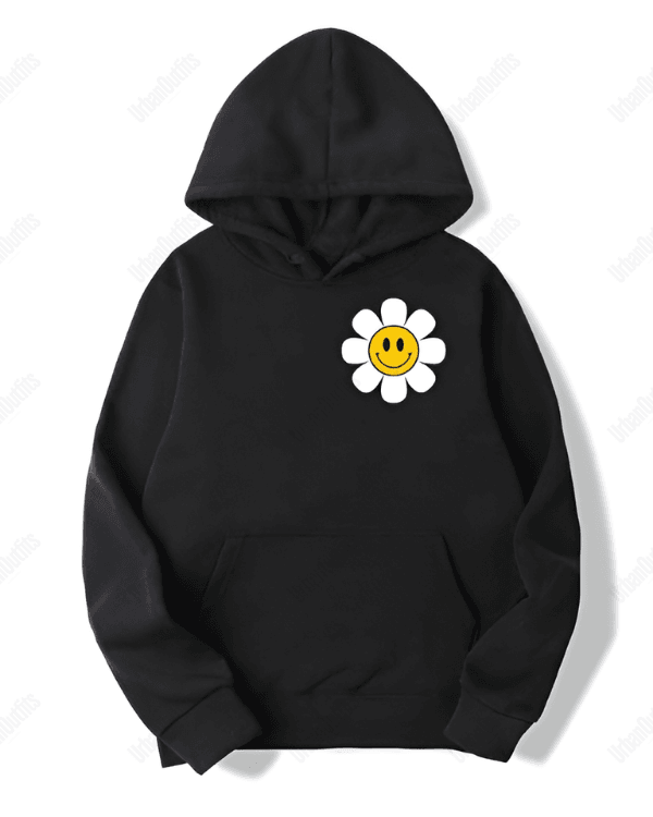 UrbanOutfits Women Oversized Hoodie Black / Cotton-Fleece / S Flower - Women Oversized Hoodie