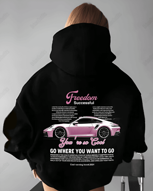 UrbanOutfits Women Oversized Hoodie Black / Cotton-Fleece / S FREEDOM - Women Oversized Hoodie