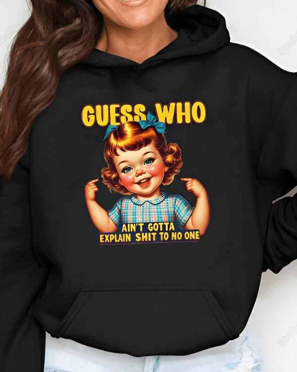 UrbanOutfits Women Oversized Hoodie Black / Cotton-Fleece / S GUESS WHO - Women Oversized Hoodie