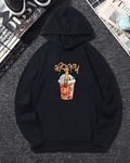 UrbanOutfits Women Oversized Hoodie Black / Cotton-Fleece / S HAPPY  - Women Oversized Hoodie