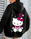 UrbanOutfits Women Oversized Hoodie Black / Cotton-Fleece / S Hello Kitty - Women Oversized Hoodie