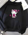 UrbanOutfits Women Oversized Hoodie Black / Cotton-Fleece / S Hello Kitty - Women Oversized Hoodie