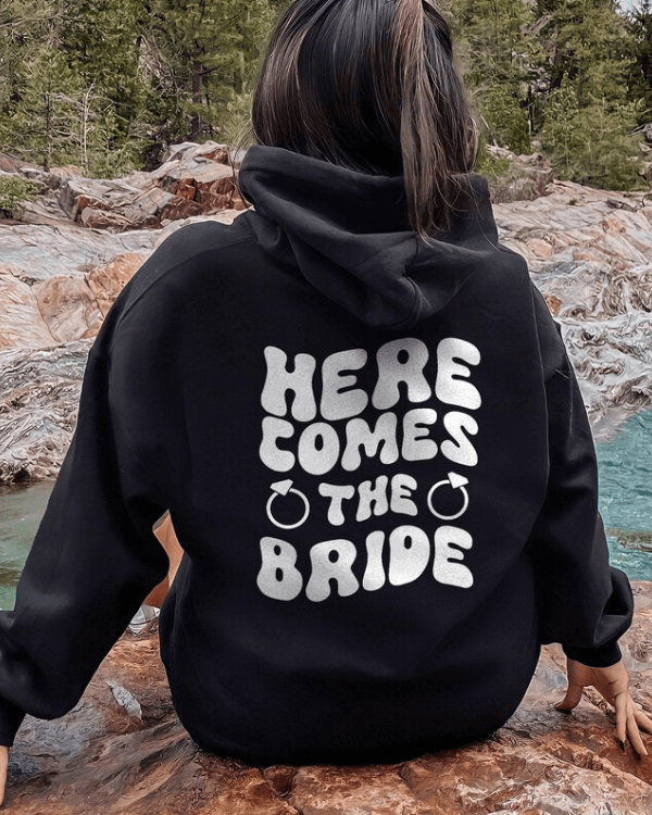 UrbanOutfits Women Oversized Hoodie Black / Cotton-Fleece / S Here comes the bride - Women Oversized Hoodie