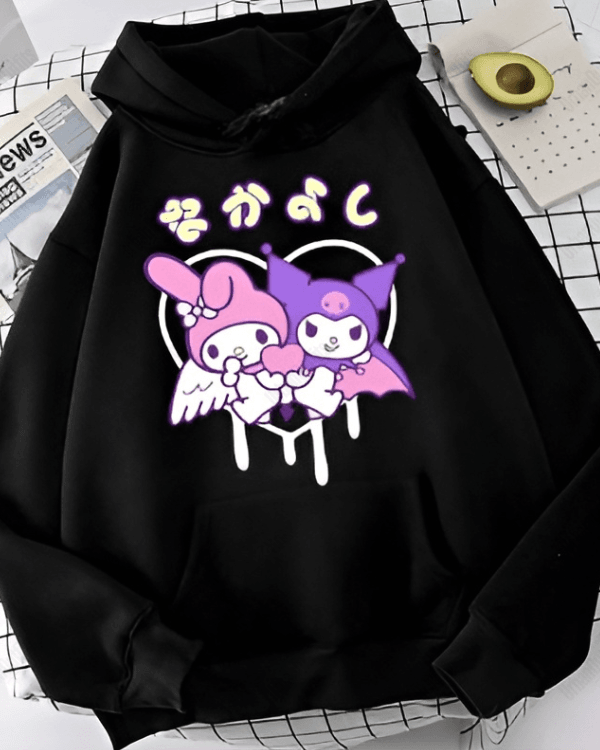 UrbanOutfits Women Oversized Hoodie Black / Cotton-Fleece / S Kuromi - Women Oversized Hoodie