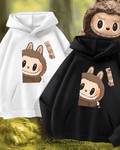 UrbanOutfits Women Oversized Hoodie Black / Cotton-Fleece / S labubu - Women Oversized Hoodie