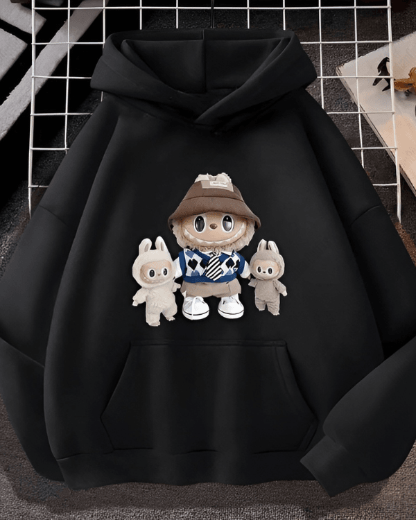 UrbanOutfits Women Oversized Hoodie Black / Cotton-Fleece / S LABUBU - Women Oversized Hoodie