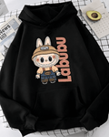 UrbanOutfits Women Oversized Hoodie Black / Cotton-Fleece / S LABUBU - Women Oversized Hoodie