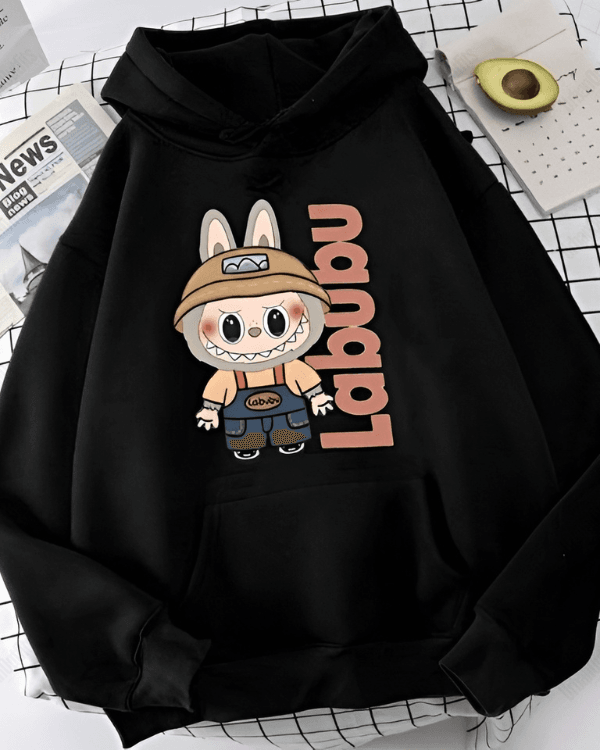 UrbanOutfits Women Oversized Hoodie Black / Cotton-Fleece / S LABUBU - Women Oversized Hoodie