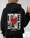 UrbanOutfits Women Oversized Hoodie Black / Cotton-Fleece / S LOVE HATE - Women Oversized Hoodie