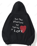 UrbanOutfits Women Oversized Hoodie Black / Cotton-Fleece / S lOVE is the greatest - Women Oversized Hoodie