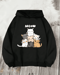 UrbanOutfits Women Oversized Hoodie Black / Cotton-Fleece / S MEOW - Women Oversized Hoodie
