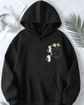 UrbanOutfits Women Oversized Hoodie Black / Cotton-Fleece / S Meow- Women Oversized Hoodie