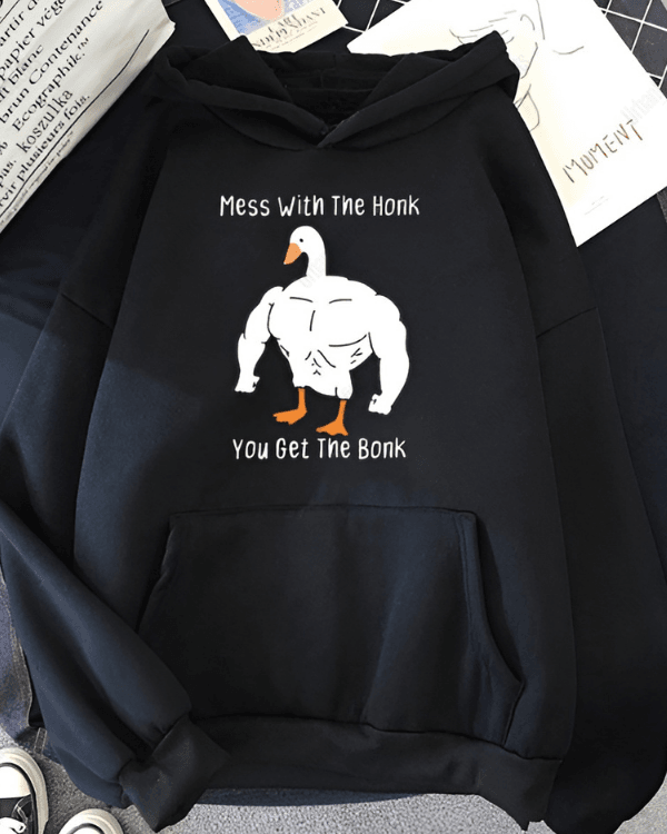 UrbanOutfits Women Oversized Hoodie Black / Cotton-Fleece / S Mess with the Honk u get the Bonk - Women Oversized Hoodie