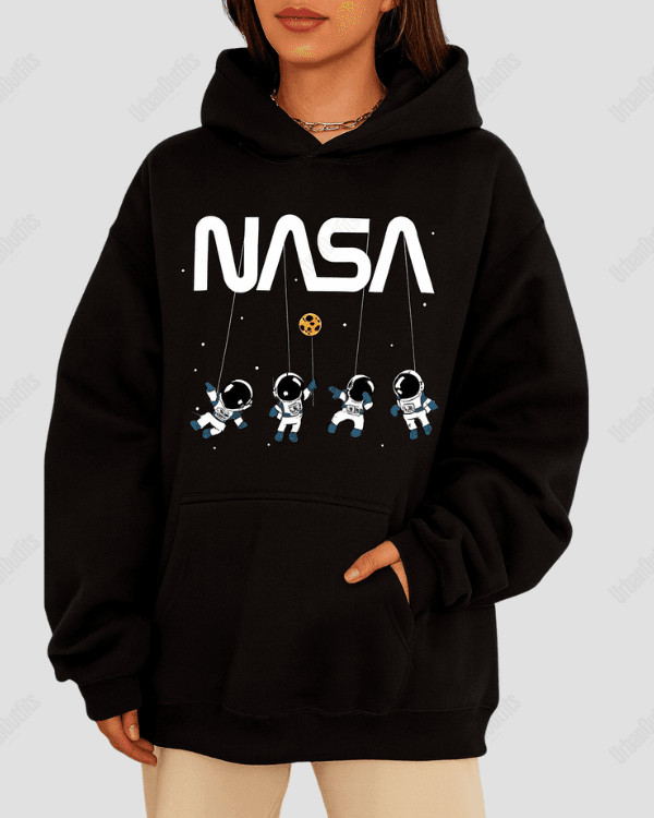UrbanOutfits Women Oversized Hoodie Black / Cotton-Fleece / S NASA - Women Oversized Hoodie