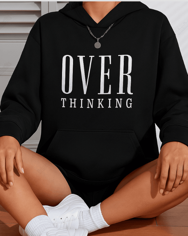 UrbanOutfits Women Oversized Hoodie Black / Cotton-Fleece / S Over Thinking - Women Oversized Hoodie