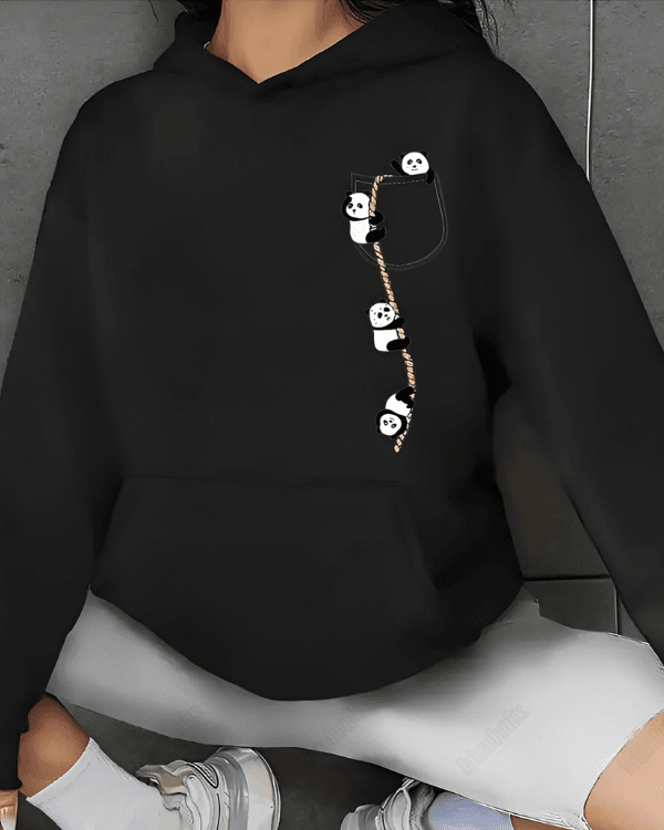 UrbanOutfits Women Oversized Hoodie Black / Cotton-Fleece / S PANDAS - Women Oversized Hoodie