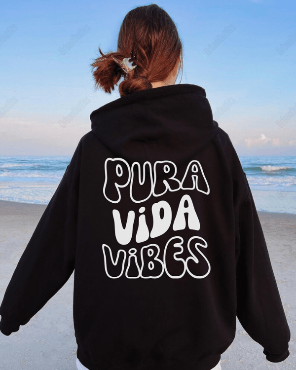 UrbanOutfits Women Oversized Hoodie Black / Cotton-Fleece / S Pura vida vibes - Women Oversized Hoodie