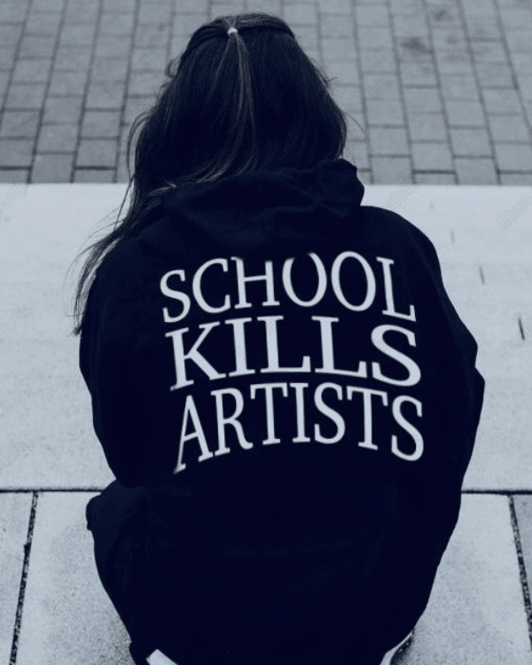 UrbanOutfits Women Oversized Hoodie Black / Cotton-Fleece / S School Kills Artists - Women Oversized Hoodie