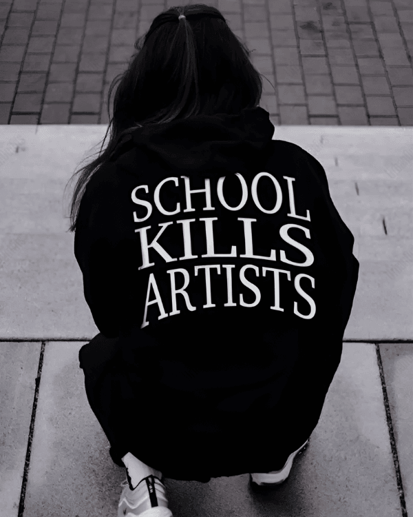 UrbanOutfits Women Oversized Hoodie Black / Cotton-Fleece / S SCHOOL KILLS ARTISTS - Women Oversized Hoodie