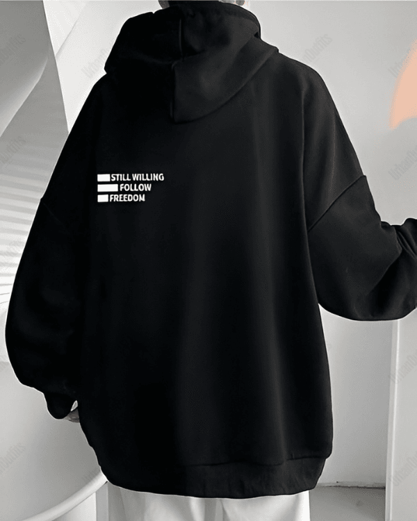 UrbanOutfits Women Oversized Hoodie Black / Cotton-Fleece / S Still Willing, Follow , Freedom - Women Oversized Hoodie