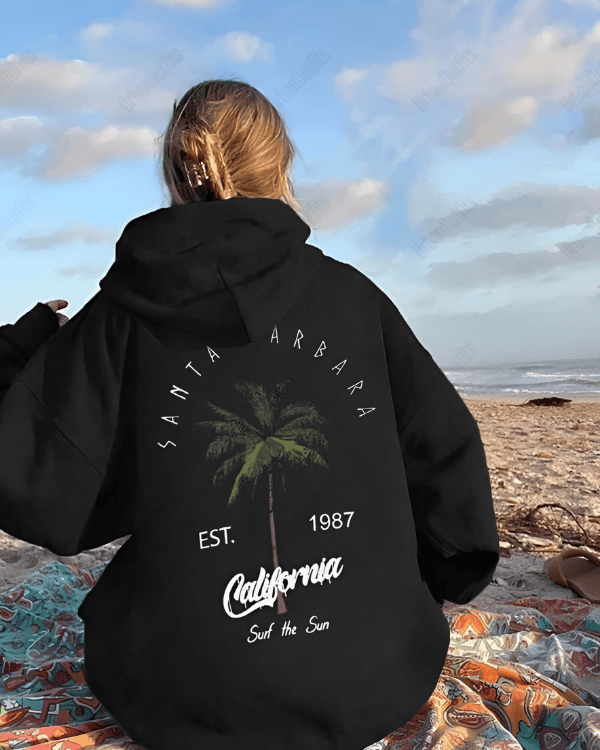 UrbanOutfits Women Oversized Hoodie Black / Cotton-Fleece / S Surf The Sun - Women Oversized Hoodie