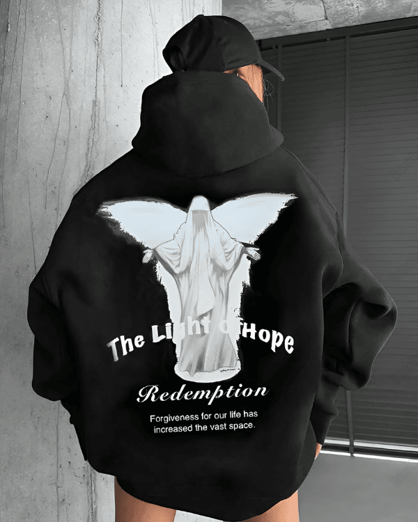 UrbanOutfits Women Oversized Hoodie Black / Cotton-Fleece / S The Light Of Hope - Women Oversized Hoodie [ Unisex ]