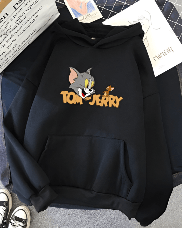 UrbanOutfits Women Oversized Hoodie Black / Cotton-Fleece / S Tom & Jerry - Women Oversized Hoodie