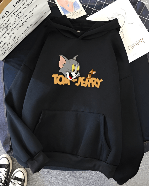 UrbanOutfits Women Oversized Hoodie Black / Cotton-Fleece / S Tom & Jerry - Women Oversized Hoodie