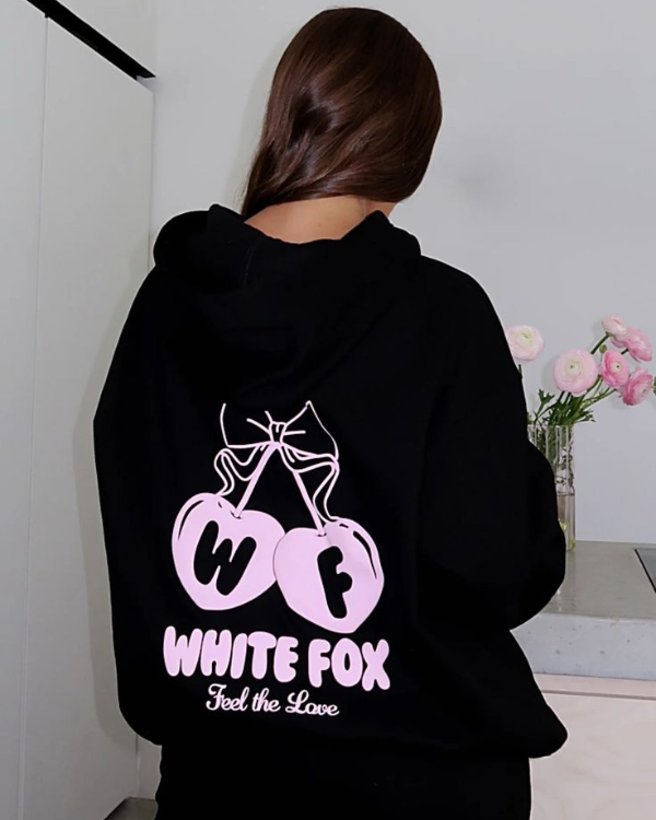 UrbanOutfits Women Oversized Hoodie Black / Cotton-Fleece / S White Fox - Women Oversized Hoodie