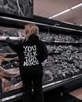 UrbanOutfits Women Oversized Hoodie Black / Cotton-Fleece / S You Talk Too Much - Women Oversized Hoodie