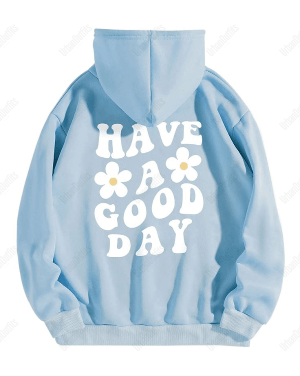 UrbanOutfits Women Oversized Hoodie Blue / Cotton-Fleece / S Have a good Day - Women Oversized Hoodie