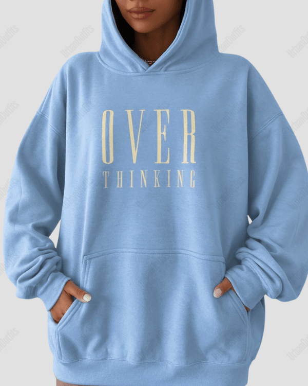 UrbanOutfits Women Oversized Hoodie Blue / Cotton-Fleece / S Over Thinking - Women Oversized Hoodie